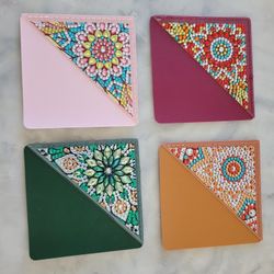 Mandala Corner Page Bookmark - Diamond Dots