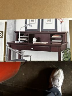Wood Desk With Matching Hutch