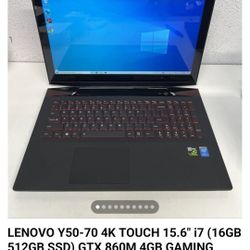 LENOVO Y50-70 4K TOUCH 15.6" i7 (16GB 512GB SSD) GTX 860M 4GB GAMING LAPTOP