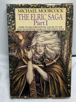 Michael Moorcock The Elric Saga Part One HC DJ 1984 SFBC Fantasy Omnibus