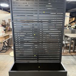 Multifunctional Metal Raised Garden Bed with Trellis, Privacy Screen Planter Box On Wheels, Outdoor Vertical Garden for Patio, Deck, Balcony, for Clim