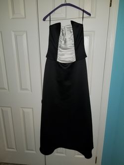 Strapless Black and white formal dress