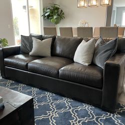 Create and Barrel Axis Leather 3 Seat Sofa
