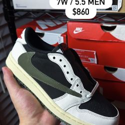 Nike Jordan Travis Scott Olive 7 Women / 5.5 Men