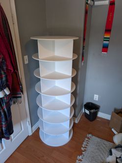 Rotating 7-Tier Shoe Rack Tower (Spinning Lazy Susan Style) Great Space Saver