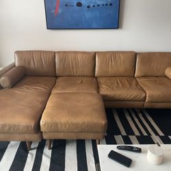 Block Nomad Leather Sofa with Ottoman Originally $3000
