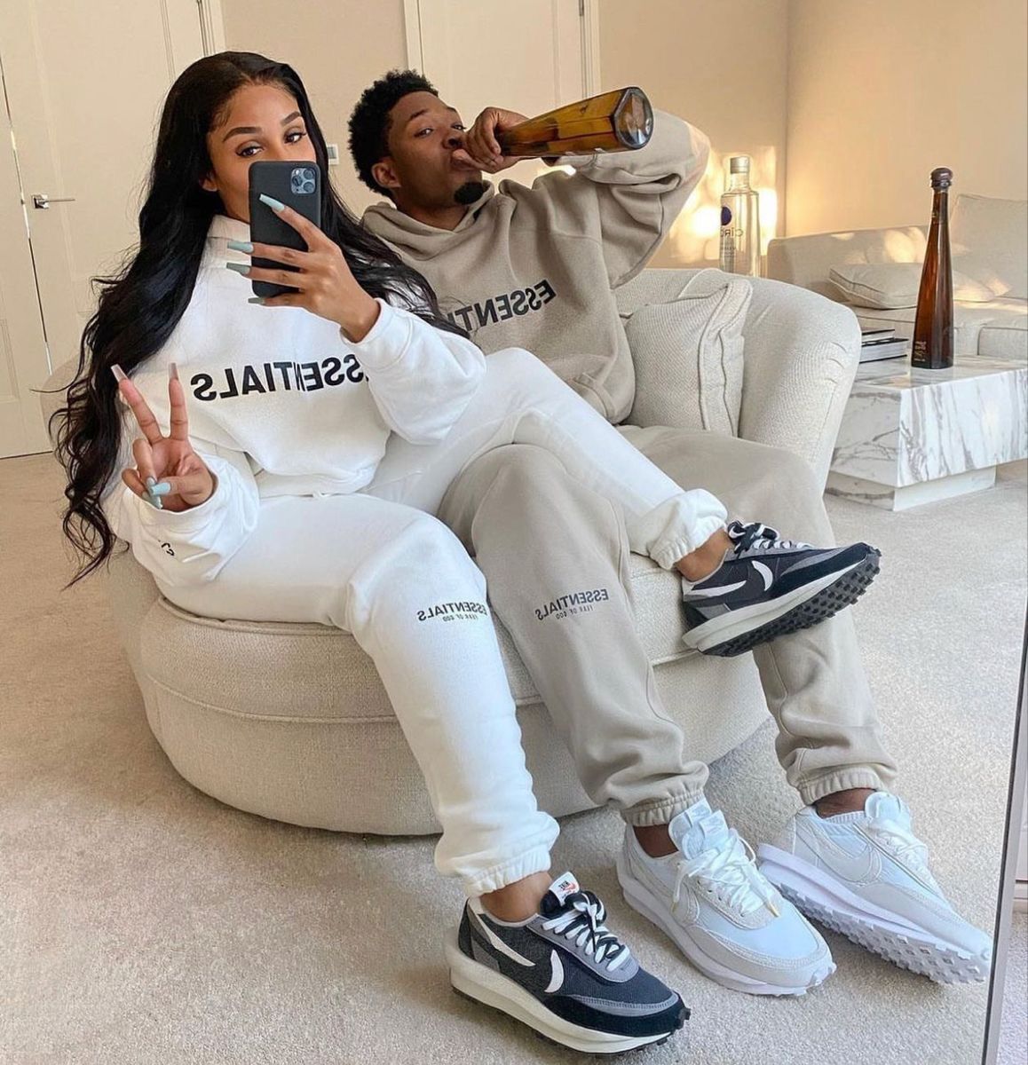 White Essentials Joggers