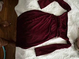 Maroon striped dress