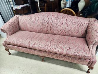 Camelback Sofa with Paisley Upholstery
