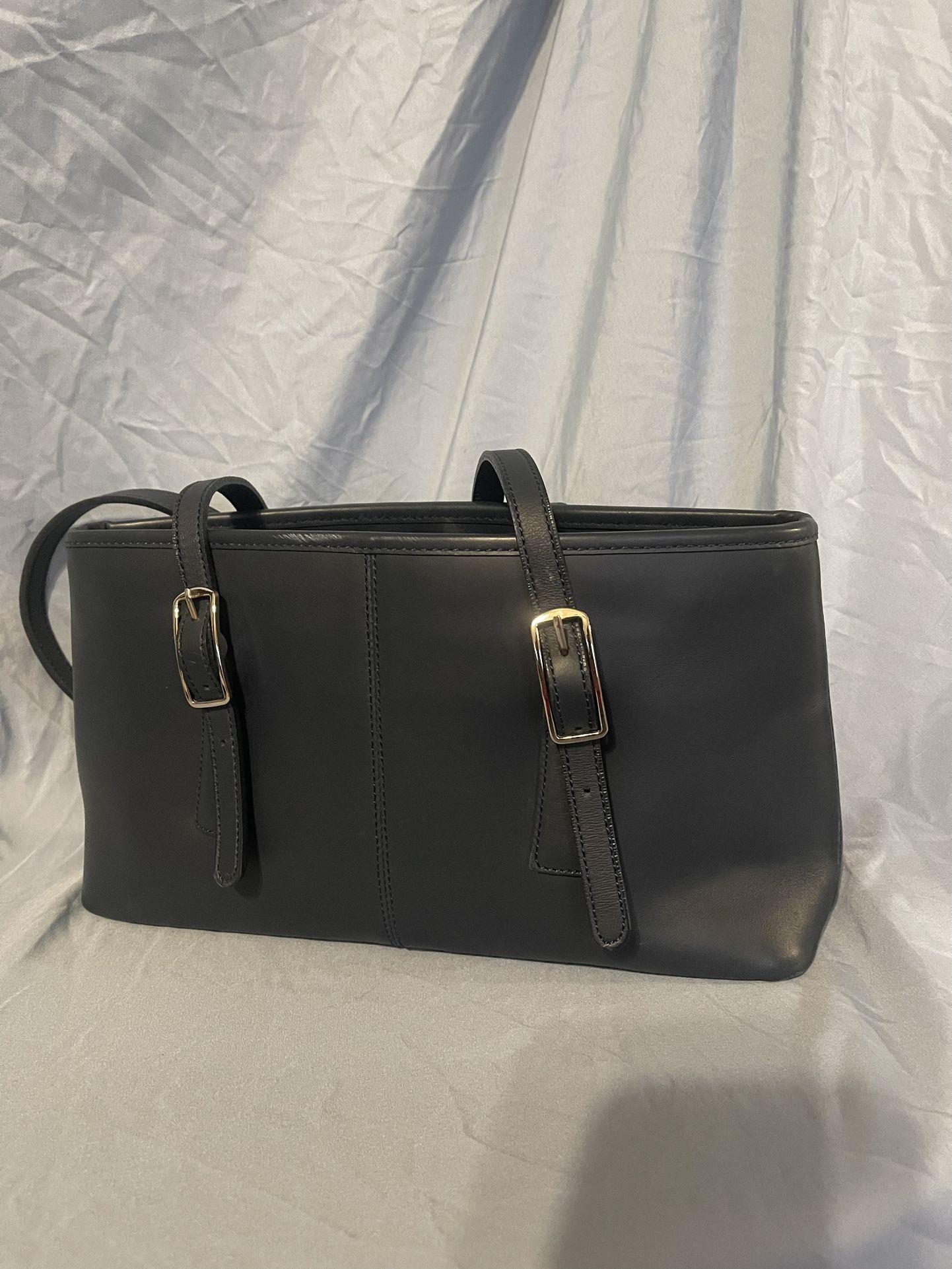 Navy Blue Leather Purse
