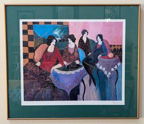 Itzchak Tarkay Two by Two 2000 Seriolithograph Signed in Plate Framed