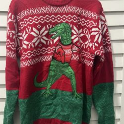 Ugly Christmas Dinosaur Sweater 
