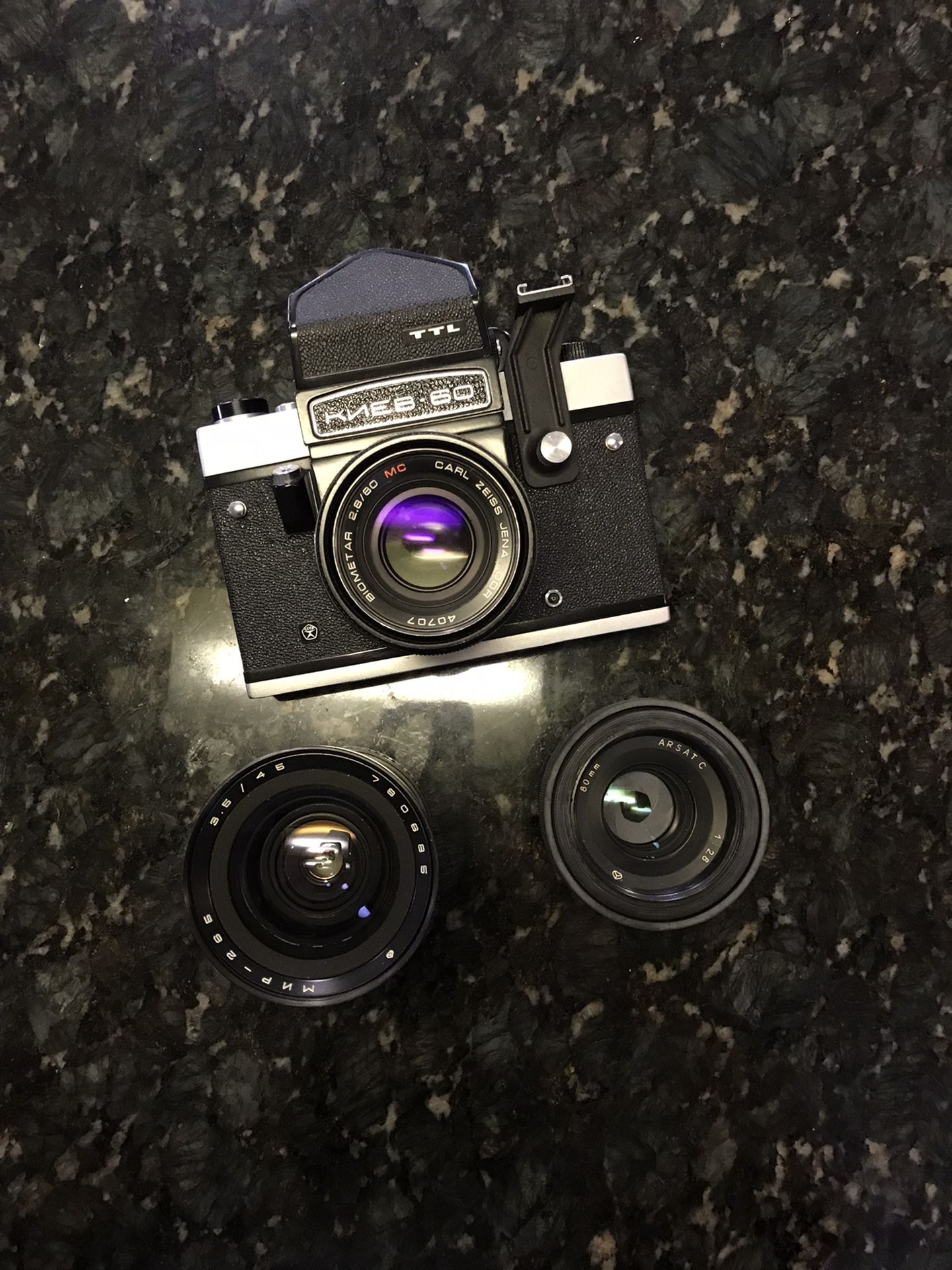 Kiev 60 TTL Medium Format Camera With 3 Lenses