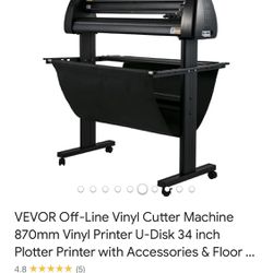 VEVOR Off-Line Vinyl Cutter Machine 870mm Vinyl Printer U-Disk 34 inch Plotter Printer with Accessories & Floor ...