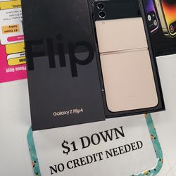 Samsung Galaxy Z Flip 4- Pay $1 DOWN AVAILABLE - NO CREDIT NEEDED