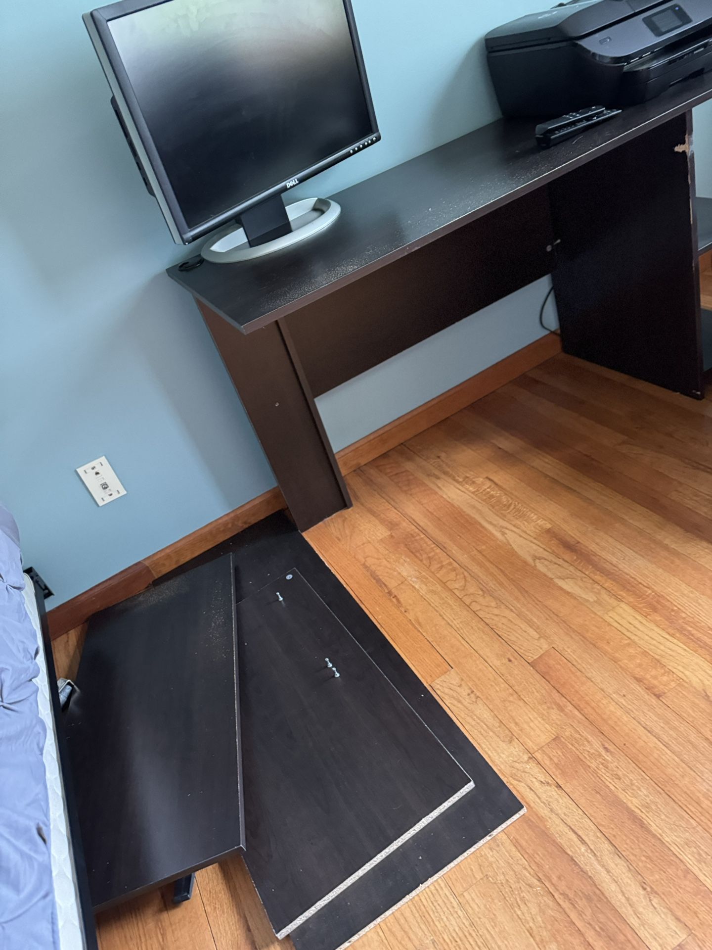Black secretary L shaped corner desk
