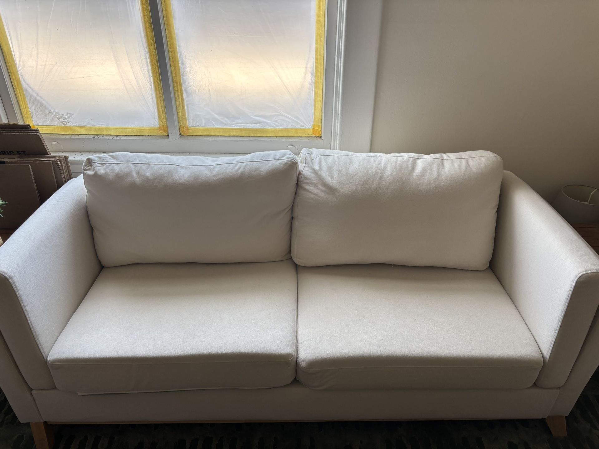 72” White Sofa