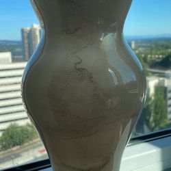 Genuine Italian Art Glass Vase Franco Italy Pastel Beige Flora Style No 206