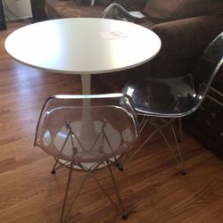 3 piece Designer Table and 2 Acryllic Clear Chairs