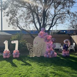 Butterflies Balloon Backdrop 💜💗