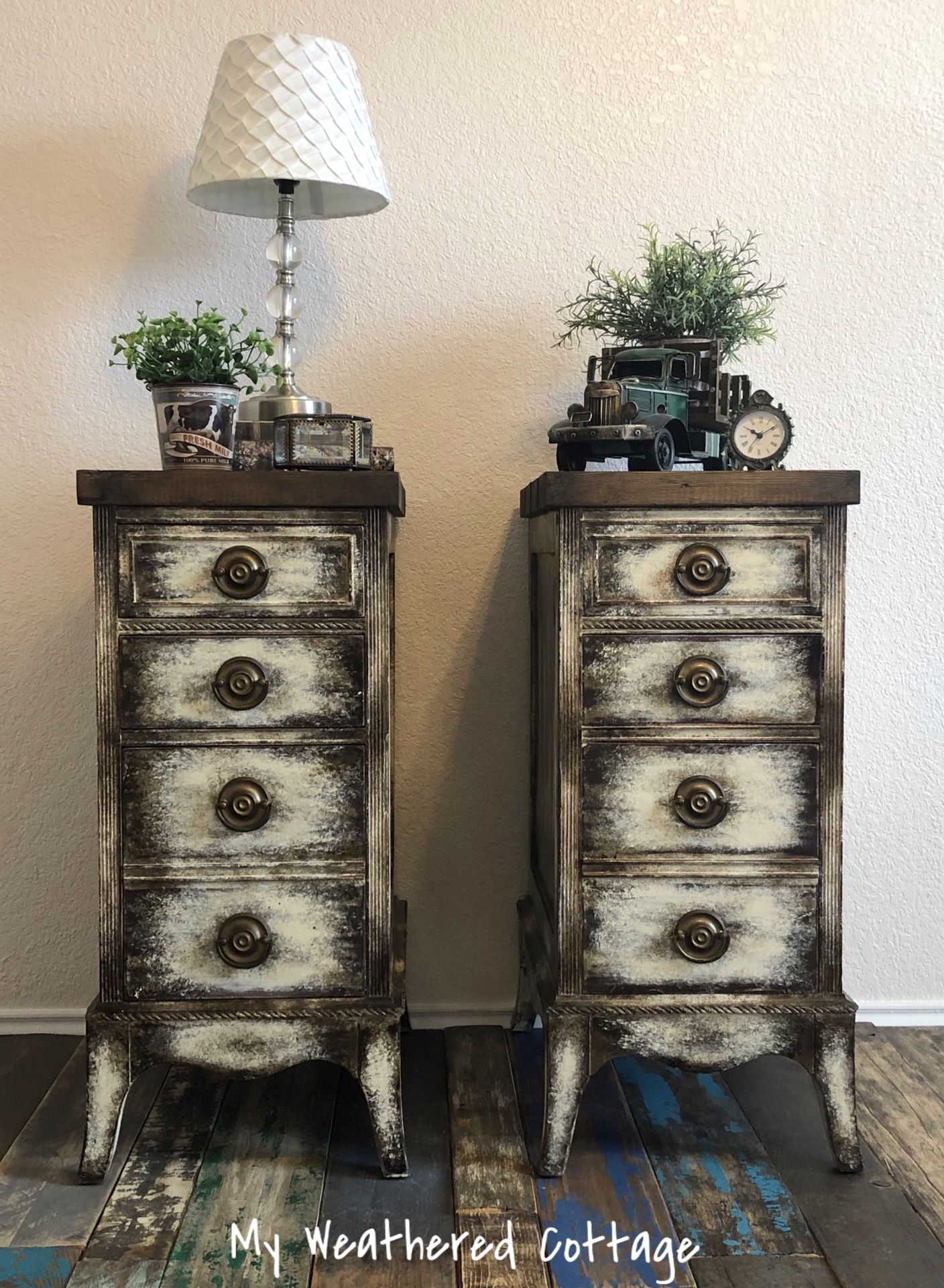 VINTAGE REPURPOSED NIGHT STANDS/END TABLES