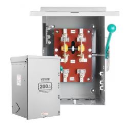 649#200A Generator Transfer Switch, 48000W Manual Transfer Switch, Heavy Duty Double-Throw Power Transfer Switch 120/240V, Meeting NEMA 3R Standards,