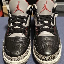 Jordan 3 Black Cements Size 8 Size 8.5