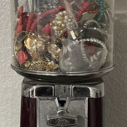 Gum-ball Machine Full Of Costume Jewelry 