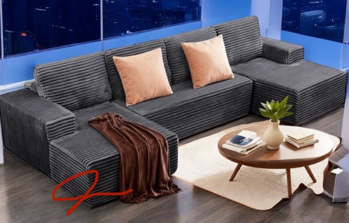 New!! Luxurious Midnight Madness Soft Touch ~ Super Comfy Durable Sofa Sectional! QUEEN SLEEPER!