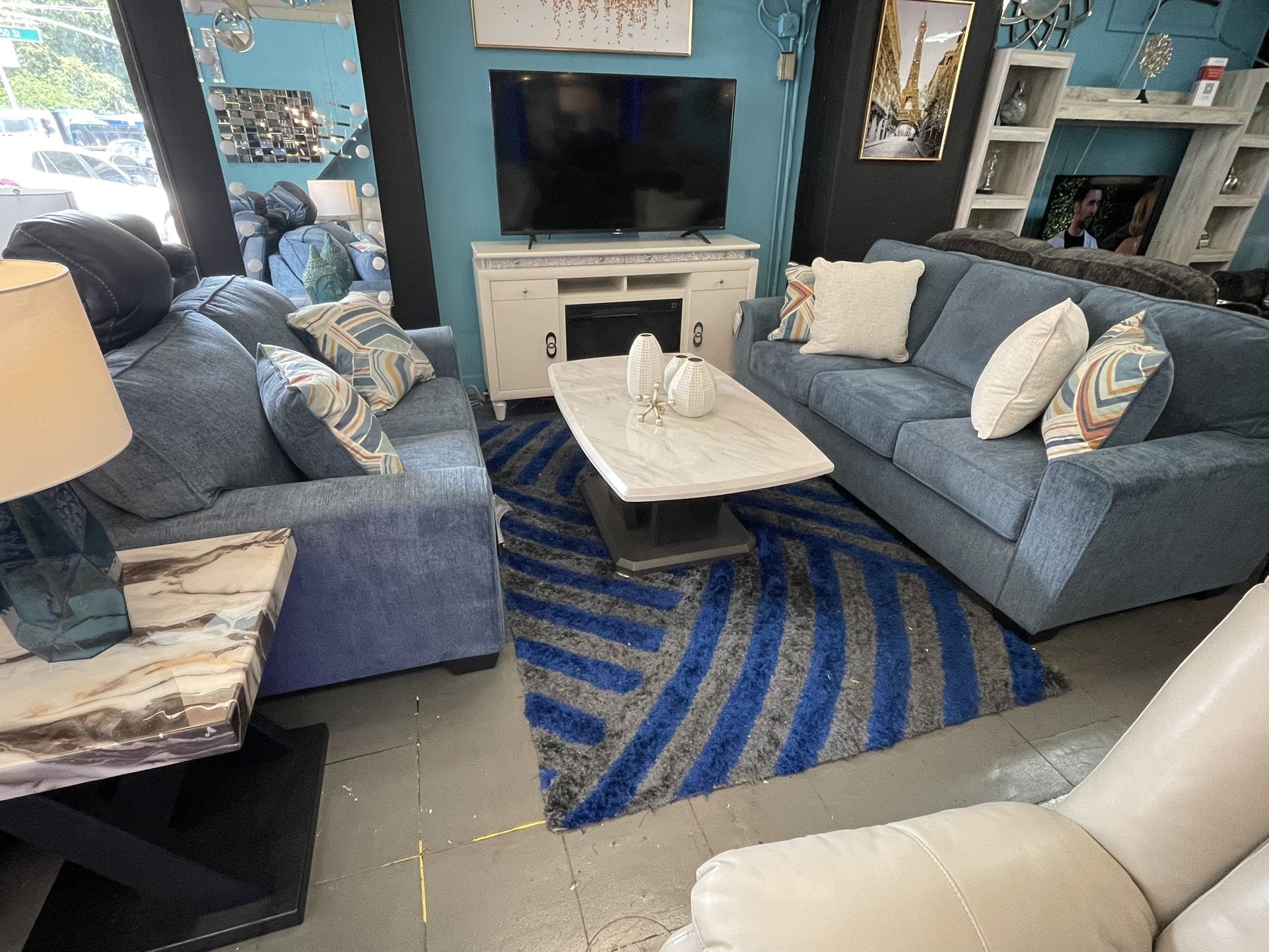 Price Reduction. Brand New Ashley Sofa And Loveseat With Bonus Six Accent Pillows Included! 