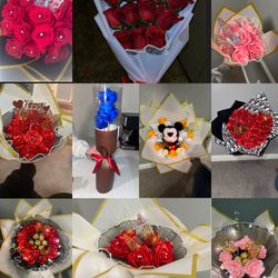 natural and eternal roses bouquets 