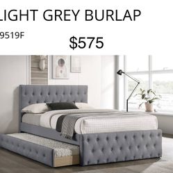 👉🏽👉 Fabric Full/Twin Trundle New Beds With Both Mattresses Included 