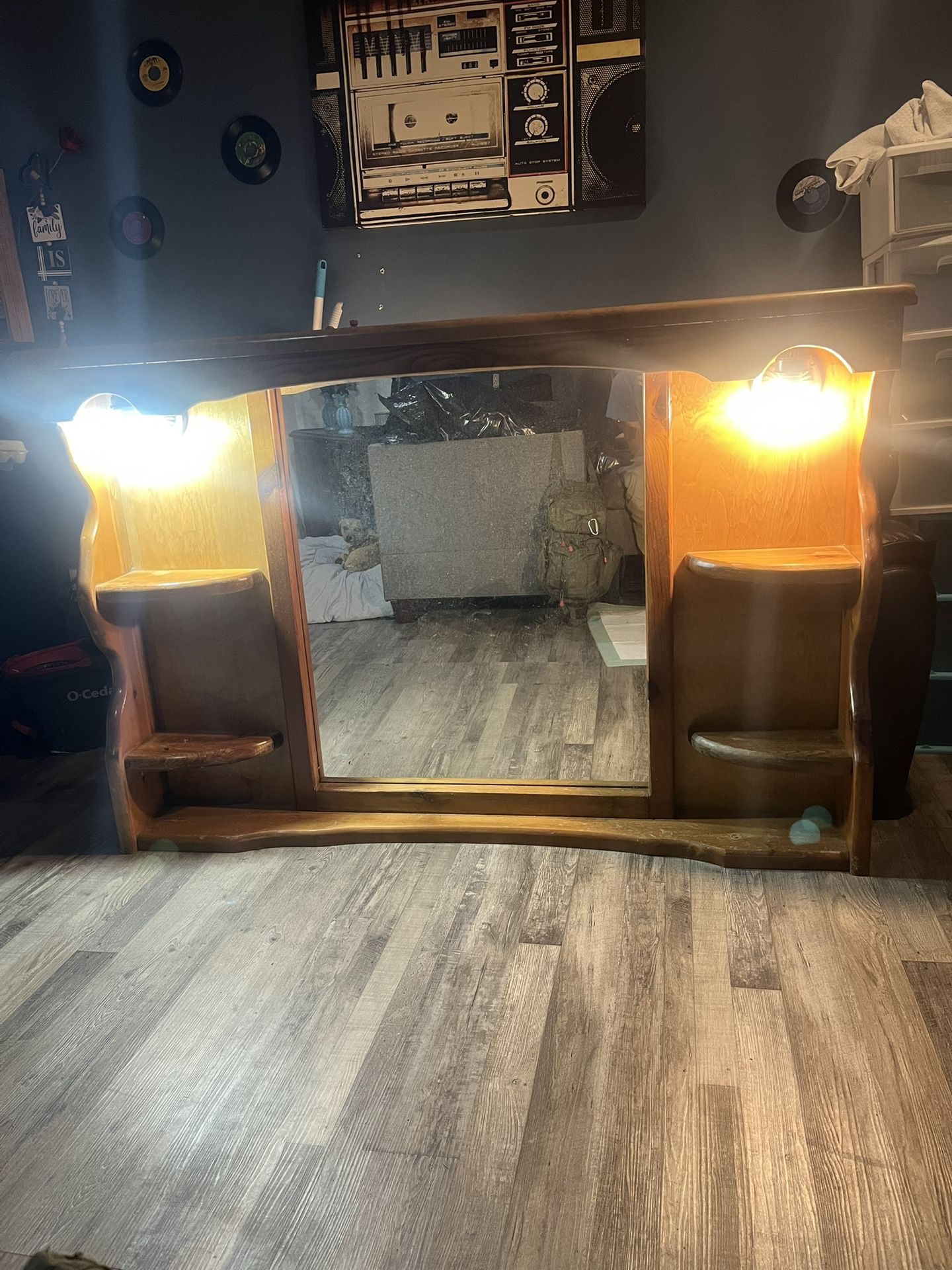 Very Nice Wood Either Headboard Or Vanity