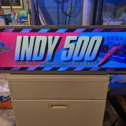 1995 SEGA : INDY 500 - Racing Arcade Video Game Sign : Led Metal 