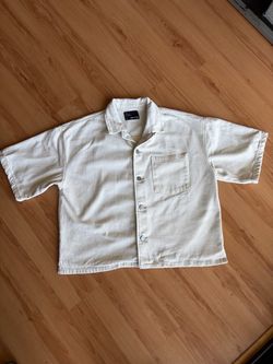 EPTM Off-White Short Sleeve Denim Shirt Size XL
