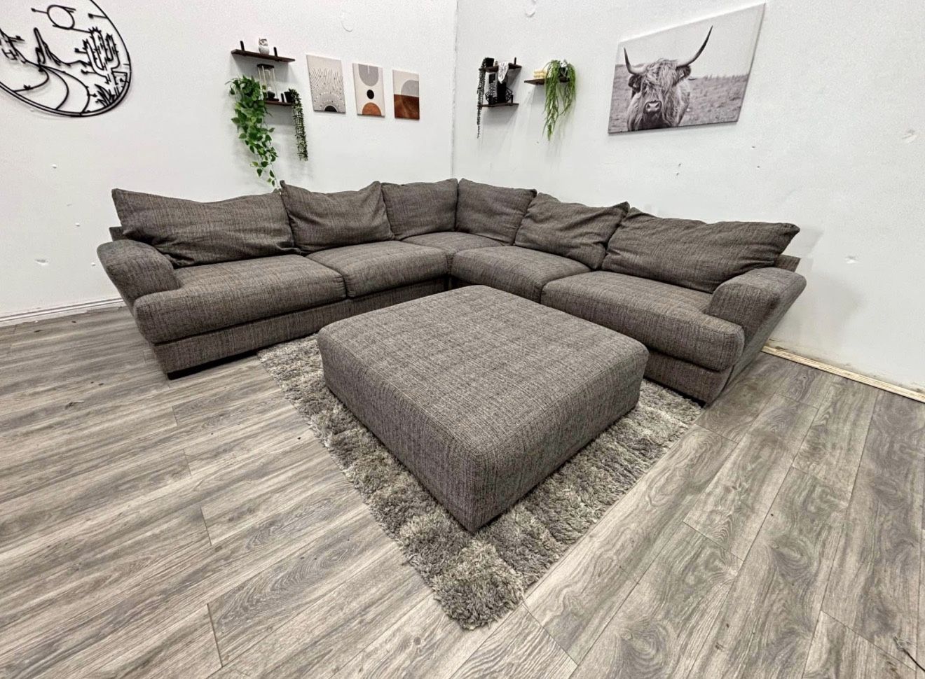 Grey Sectional Couch - Free Delivery 