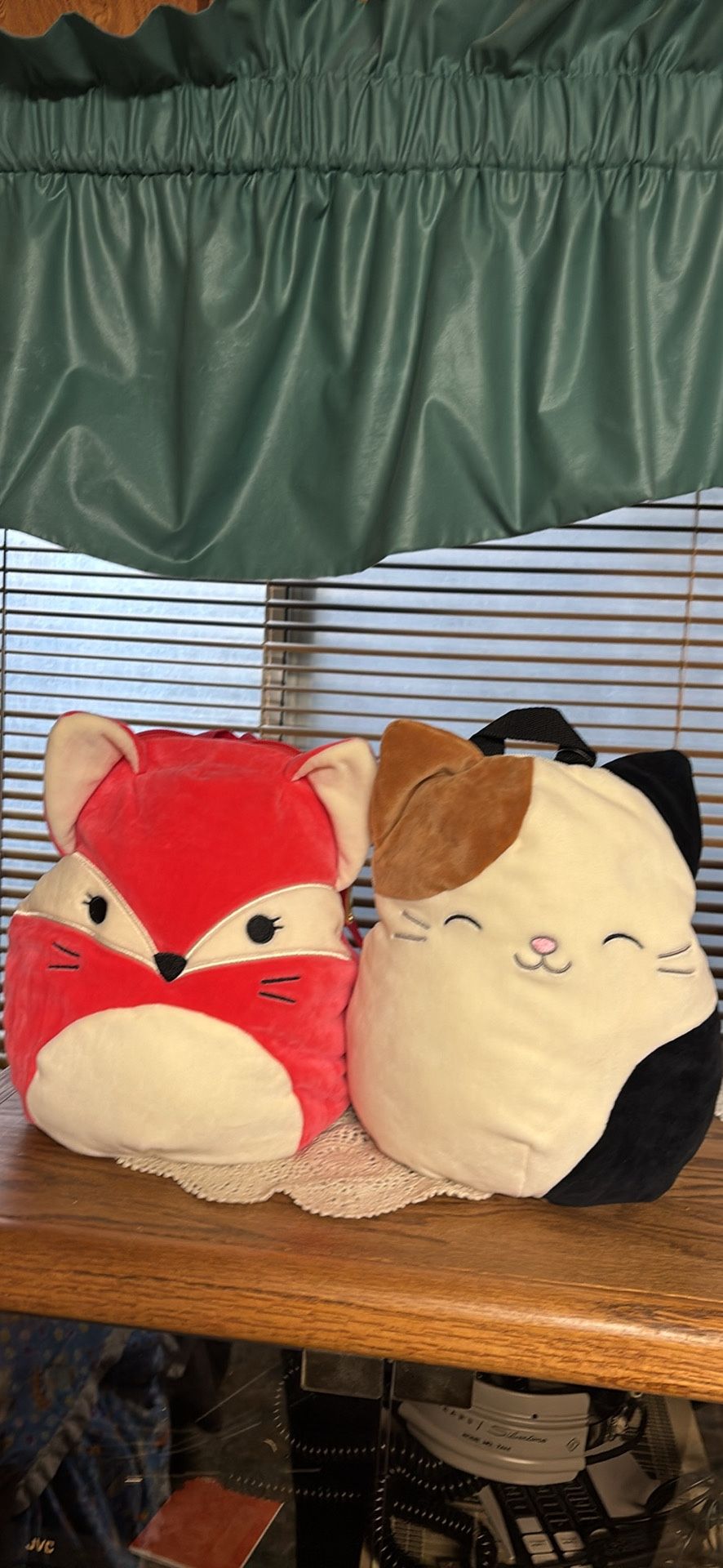 Your choice Original squishmallow Cameron the calico cat OR Fifi the Fox backpack purse NEW