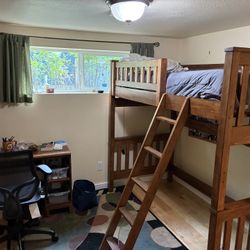 Unique Convertible Loft Bed With Matching Desk