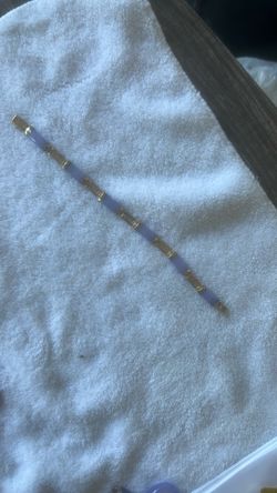 Lavender Jade & 14k Gold Bracelet