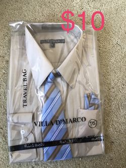New boys size 16 dress shirt with tie