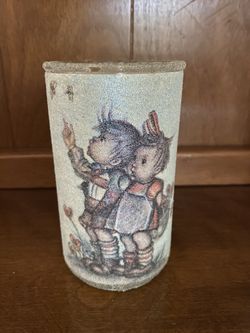 Danish CCA #22 Hummel Inspired Frosted, Sugared Glass Candle, Never Lit