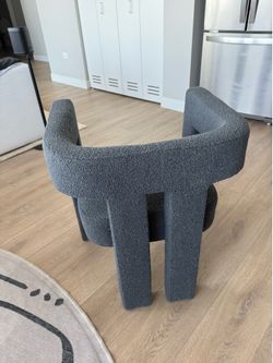 Charcoal Boucle Upholstered Arm Chair (Set of 4)