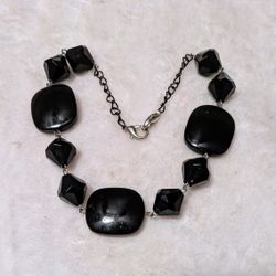 Necklace Choker Black Multi Sized Beaded Necklace 14"