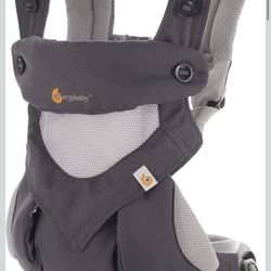 Ergobaby 360 All-Position Baby Carrier with Lumbar Support (12lbs - 45lbs) - Premium Cotton Toddler Carrier - Soft Air Mesh Fabric - Carbon Grey