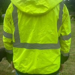 High Visibility, Rain Jacket men’s size large
