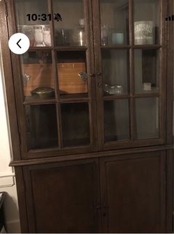 Make an Offer!! Restoration Hardware Hampton Casement Double-Door Panel Sideboard &Glass Hutch- $200
