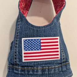 Handmade Used Jeans Dog Vest Harness With D-ring 