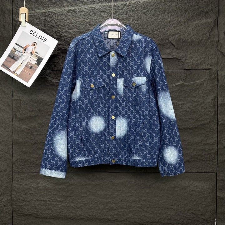 Gucci new jacquard full-print logo denim jacket