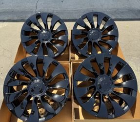 21” Tesla Model Y Uberturbine OEM Wheels Gloss Black POWDER COAT EXCHANGE