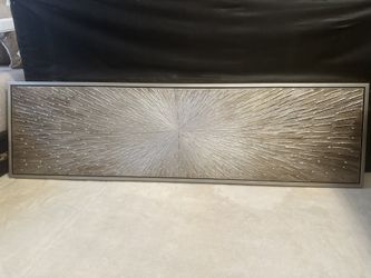 Modern 20 X 71 Inch Abstract Ray Framed Canvas Art by Studio 350 - Champagne Frame